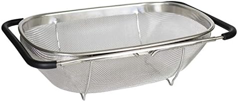 i Kito Over the Sink Colander with Expandable Rubber Grip Handles