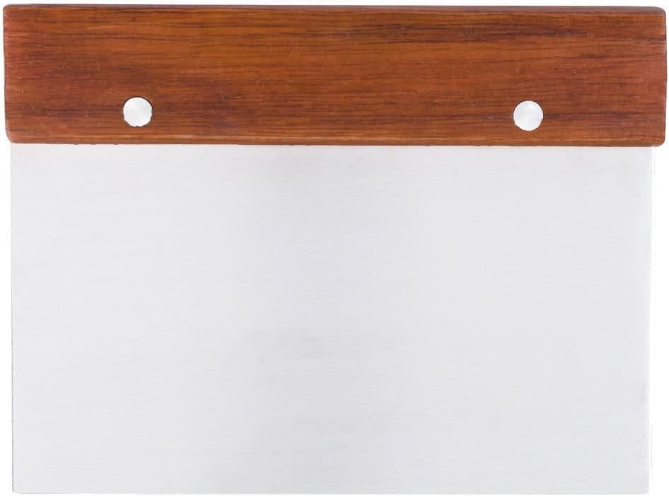 6 x 4" Stainless Steel Bench Scraper with Wooden Handle by Betolla