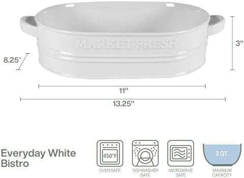 Everyday White by Fitz and Floyd Market Fresh Casserole Baking Dish
