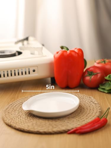 GDCZ Ceramic Spoon Rest for Stove Top 5 Inches Large Spoon Holder for