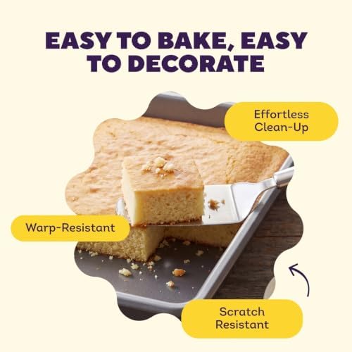 Wilton Gold Non-Stick Square Brownie Cake Pan, Made Without PFAS, 8 x
