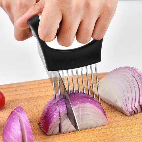 Stainless steel onion slicer, for lemon, potato, tomato, avocado, egg