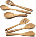 FAAY 6 pcs Golden Teak Wooden Utensil Set