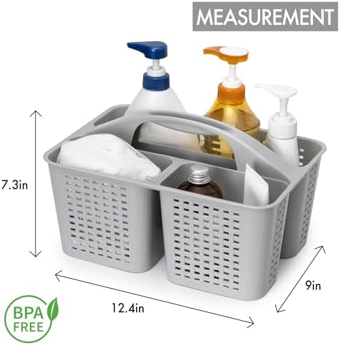 Tiawudi Portable Shower Caddy with Handle, Plastic