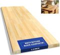 Butcher Block Countertop, 30 x 25 x 1.5 Inches, Solid Birch Wood