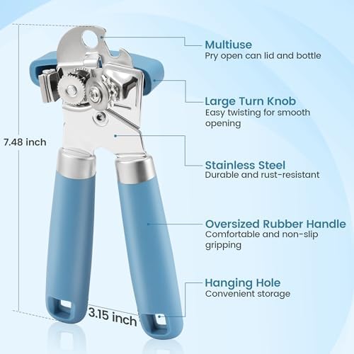 Vayvnt Heavy Duty Manual Can Opener with Magnet and Bottle Opener