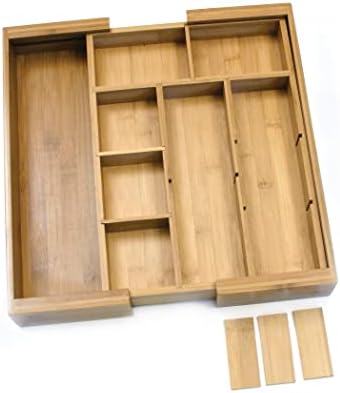 Lipper International 8882 Bamboo Wood Expandable to 18-3/4" Flatware