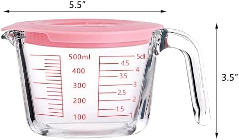 2-Cup Borosilicate Glass Measuring Cup with Lid