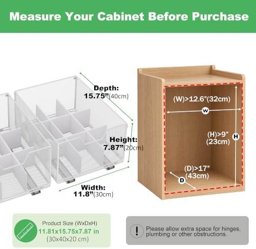 2 Pack Pull out Cabinet Organizer,Slide out Pantry Shelves Drawer