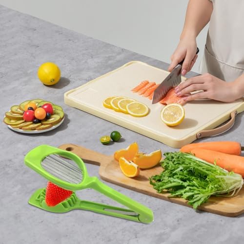 Egg Slicer Tool - Hand Held Egg Slicer Stainless Steel Strawberry