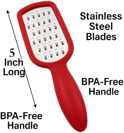 2 Pcs. Stainless Steel Mini Grater Cheese Garlic Nutmeg Chocolate 5"