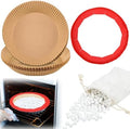 1.1lb Pie Weights and 50 Pcs Parchment Papers with Adjustable Silicone