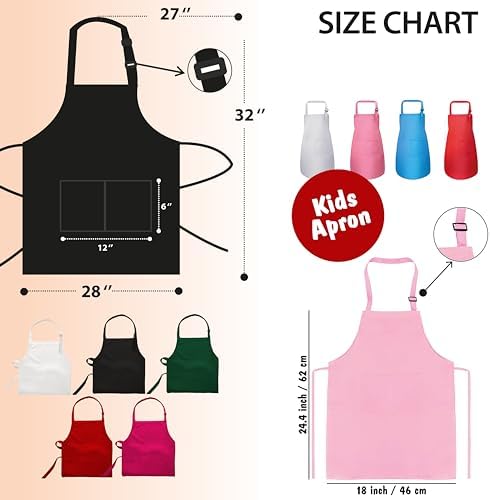 7th Hill Personalized Kids Apron For Cooking, Mommy and Me Aprons with