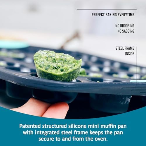 Trudeau 24-Cup Silicone Muffin Pan – Hybrid Non-Stick Bakeware with