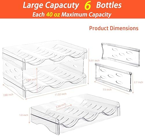 IEEK Plastic Stackable Bottle Storage Holder Rack,Free-Standing Water