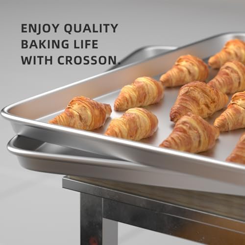 CROSSON 16× 24 Inch Cookie Sheet Pans Set of 3-Baking Tray Jelly Roll