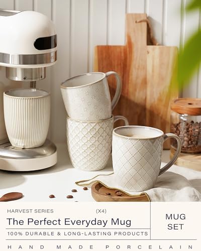 getstar Large Coffee Mugs 18 OZ Set of 4 with Big Handles, Father Day