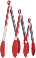 Locking Silicone Kitchen Tongs, 3-Piece, 7/9/12-Inch