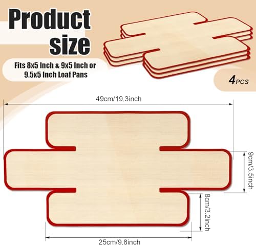 4 Pcs Silicone Loaf Pan Liners Fits 8x5, 9x5, 9.5x5 Inch Pans