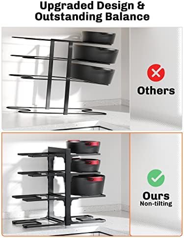 MUDEELA 8-Tier Pots and Pans Organizer, Black