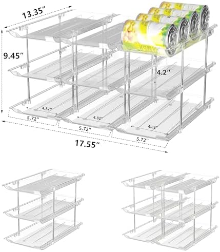 Can Organizer for Pantry, Stackable Food Pantry Storage Rack, 6 Tier