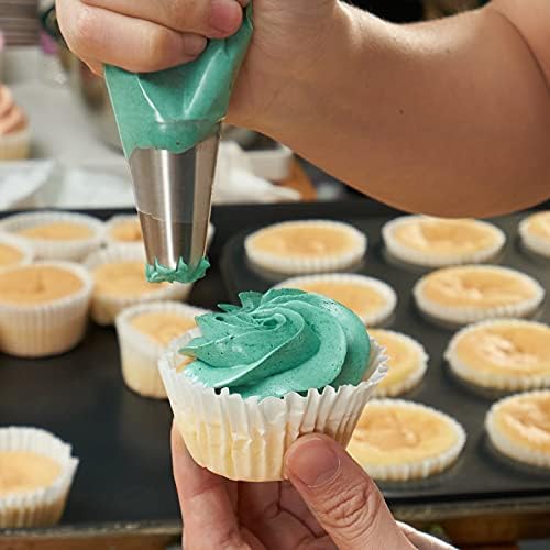 Kasmoire 8Pcs Large Piping Tips Set,Stainless Steel Icing Tips with 10