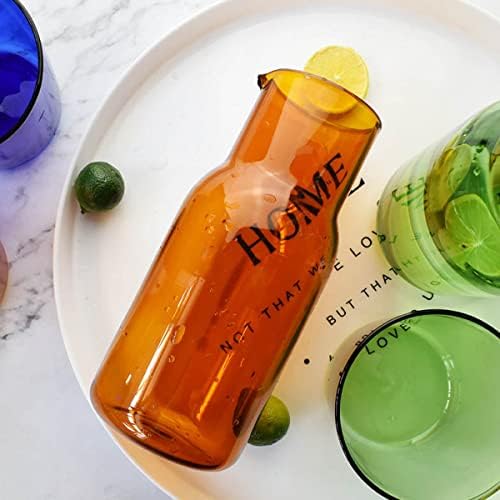 Bedside Glass Water Carafe Set with Cup, Glass Carafe with Lid