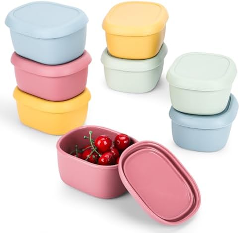 8 pcs 10 oz Silicone Snack Containers for Kids Small Food Containers