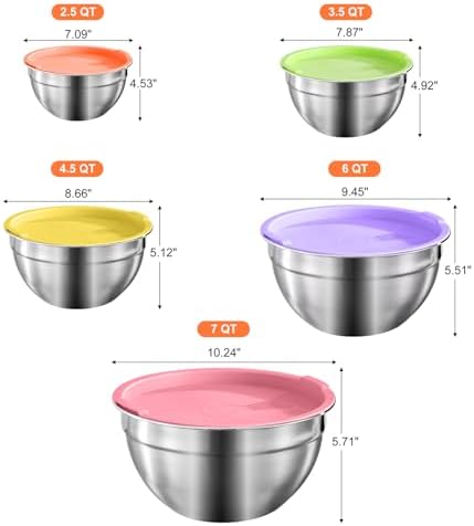 7-Speed Electric Hand Mixer with 5 Mixing Bowls