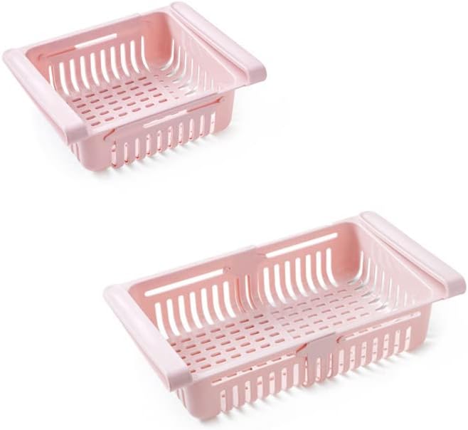 2PCS Refrigerator Drawer Organizer,Retractable Fridge Drawer Organizer