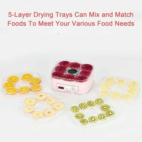 5-Tray Electric Food Dehydrator with 35-70°C Control