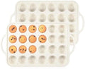 CAKETIME Mini Muffin Pan, Metal Reinforced Frame Mini Cupcake Pans 24