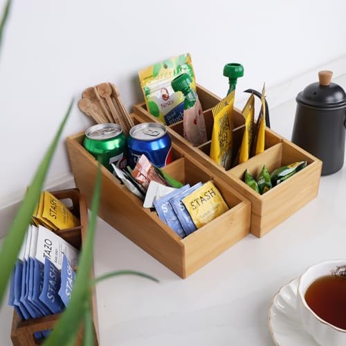 HTB 4-Section Snack Organizer with Removable Dividers for Kitchen