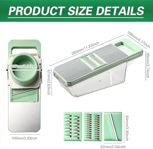 Mandoline Slicer with 3 Stainless Steel Blades