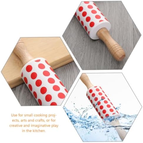 2pcs Silicone Dough Rolling Pin Nonstick Baking Roller for Home Bakers