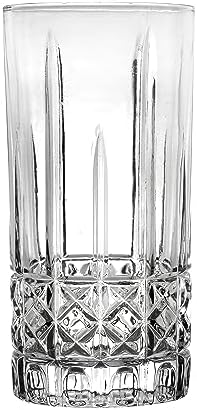 Lorren Home Trends Tall 12 Ounce Drinking Glass-Textured Cut Glass