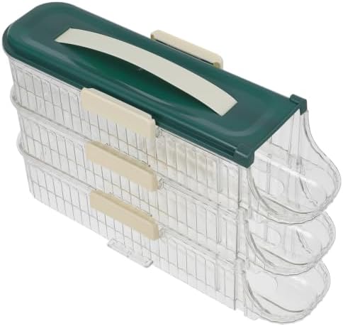 Automatic Rolling Egg Keeper Dispenser, Three Layer PET Egg Organizer