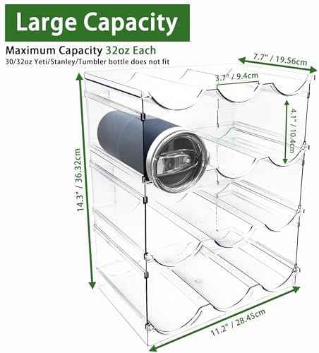 Spaclear 4 Pack Water Bottle Organizer, Stackable Kitchen Pantry