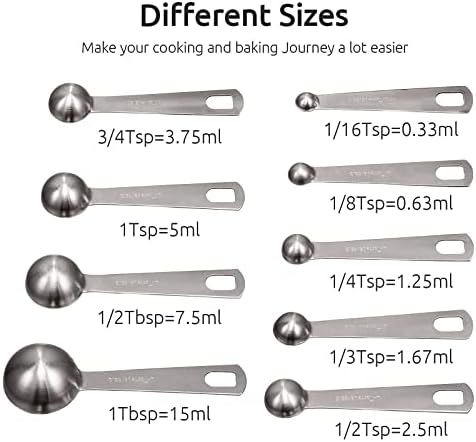 U-Taste 18/8 Stainless Steel Measuring Spoons Set of 9 and