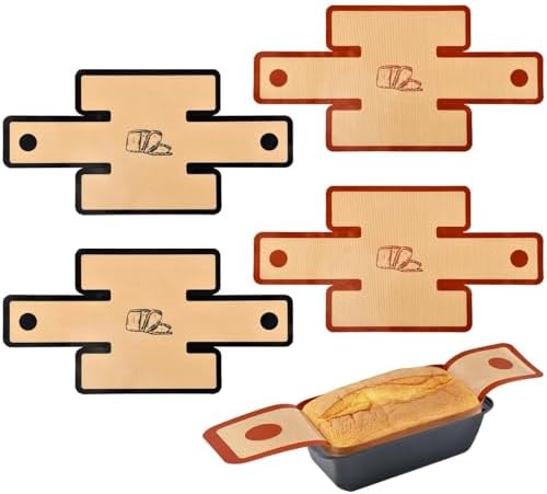 4 Pack Silicone Bread Loaf Pan Liners, Non-stick & Heat Resistant