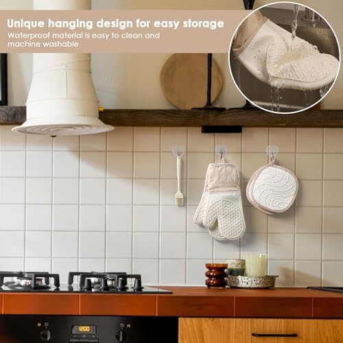 7 PCS Kitchen Oven Mitts and Pot Holders Cooking Mittens Heat