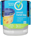 Simply Done, Containers & Lids, Twist Top, Small, 2 Cups