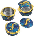 3 Piece Thermal Dish Set, Stainless Steel Insulated Containers with Lids for Hot & Cold Food, Serving Bowl for Lunch, Picnics, Parties, Meal Prep (1.6/2.12/2.64 Qt) (Blue)