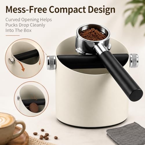 Espresso Knock Box Large Capacity - 15 Pucks Coffee Knock Box with