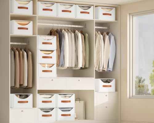 Homsorout Stackable Storage Drawers - Collapsible Storage Bins with