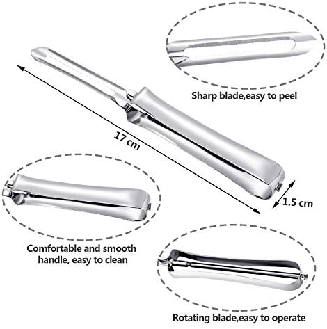 Mudder 5 Pcs Potato Peeler Vegetable Stainless Steel Rotary Peeling