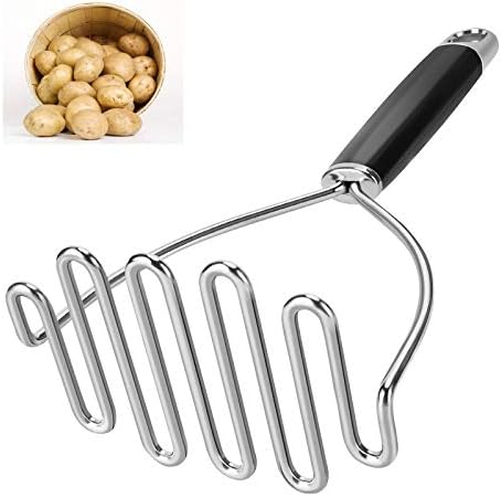 Potato Masher, Large Heavy Duty Stainless Steel Mashed Potato Masher
