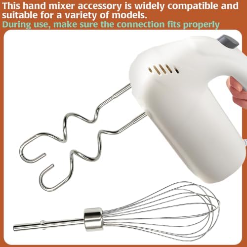 3Pcs Hand Mixer Beaters Dough Hook for Kitchen Aid, Stainless Steel