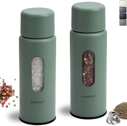 Manual Salt and Pepper Grinder Set, 2 Packs, Sage