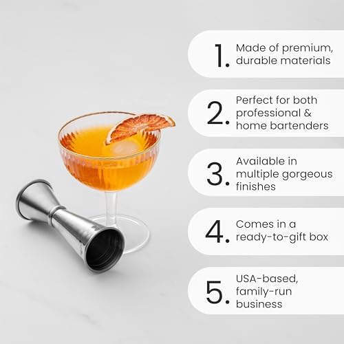 A Bar Above Japanese Style Jigger, 10 Measurements, Stainless Steel